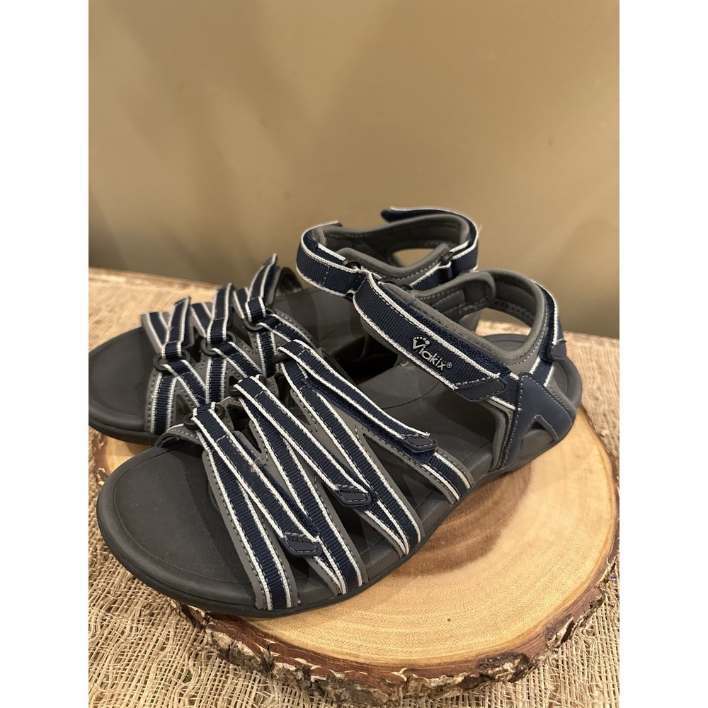 Viakix Acadia Sandals Women's Sz-8 Carbon Comfort Adjustable Strap Hiking New - Picture 8 of 13